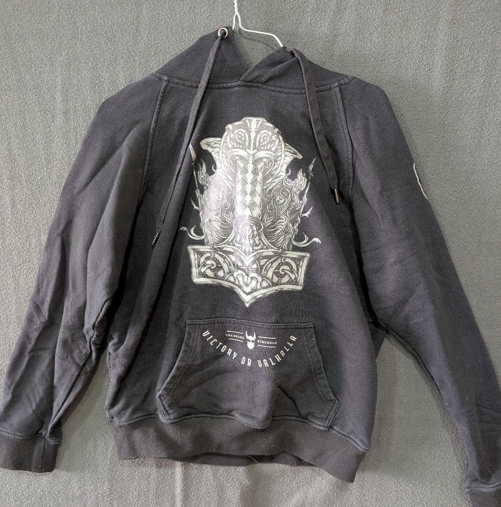 The Beard Struggle Victory Or Valhalla Hoodie - Men's Size M